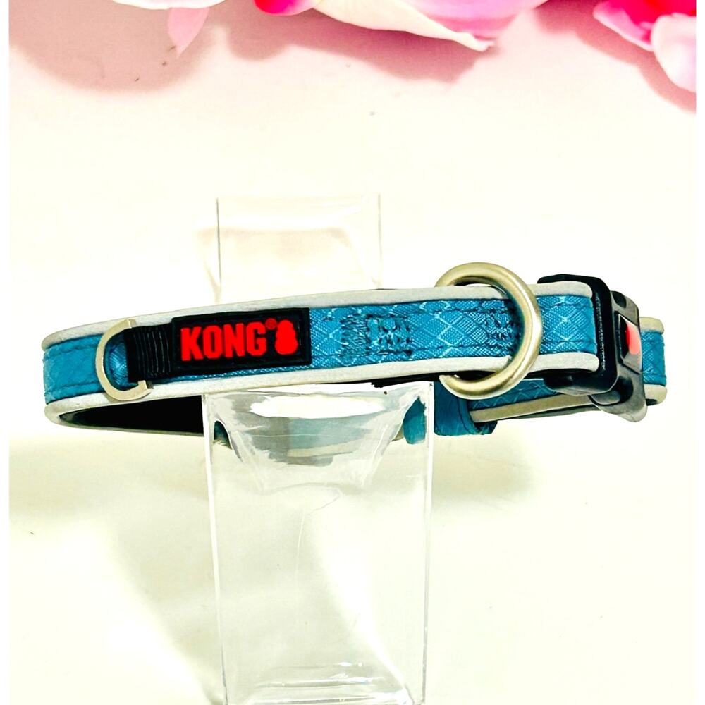 KONG Comfort Padded Reflective Dog Collar Blue Size Small 10-14" EUC - Picture 3 of 9